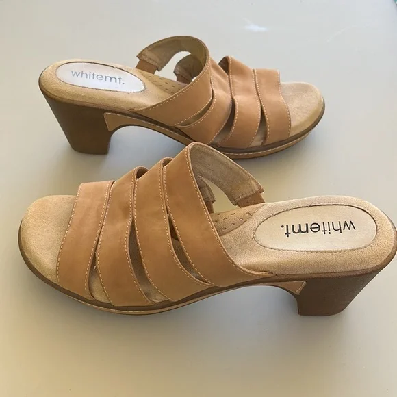 EUC White Mountain Size 10 W women’s 3 inch heel tan sandals, barely wor… - Picture 7 of 9